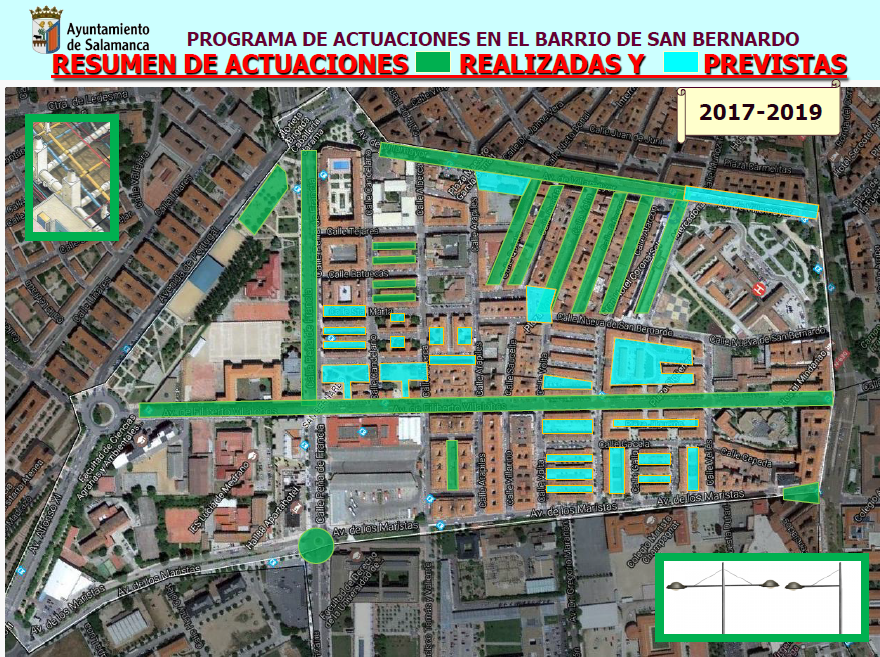 Zonas que mejorara o ya ha mejorado el Ayuntamiento de Salamanca en el barrio San Bernardo