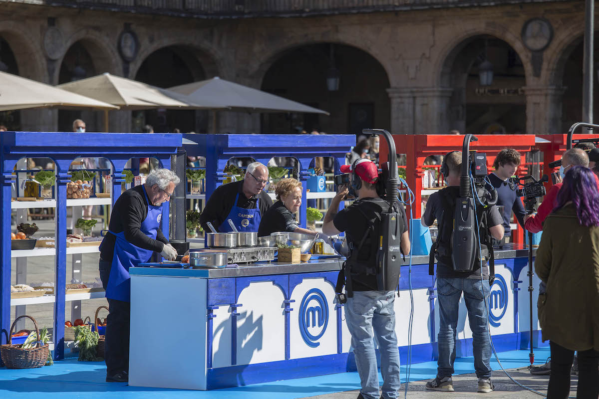 Imagen de la grabacion de Master Chef en la Plaza Mayor