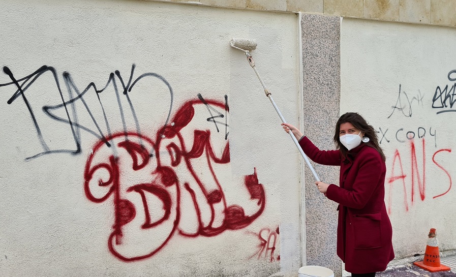 Refuerzo en la limpieza de pintadas vandalicas y grafitis no autorizados
