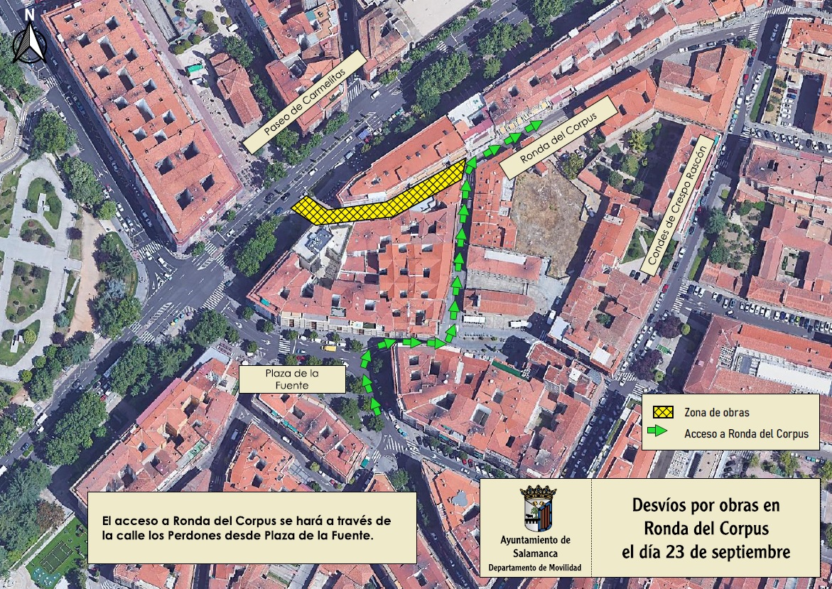 Corte de trafico parcial de la Ronda del Corpus